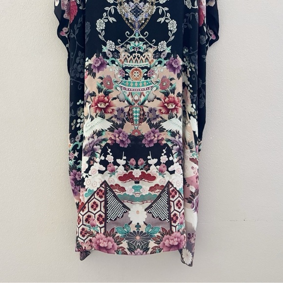 Camilla Maxi Kaftan Muumuu Nights With Her Black Silk Asian Kimono Resort OS - Picture 8 of 15